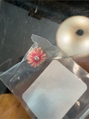 Pink Daisy Enamel Pandora Charm. Women Accessories